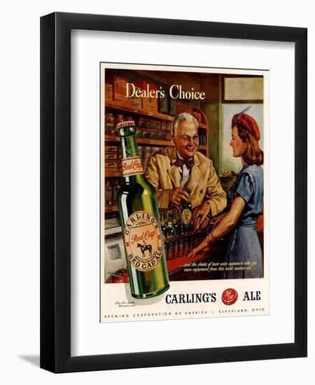 1940s USA Carling Ale Magazine Advertisement-null-Framed Premium Giclee Print