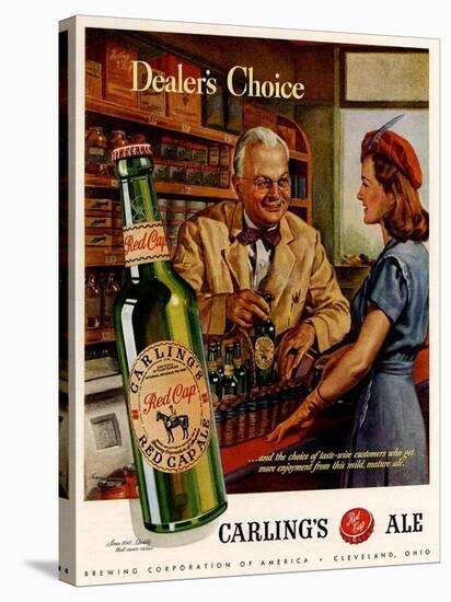 1940s USA Carling Ale Magazine Advertisement-null-Stretched Canvas