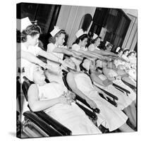 1940S Women Learning Facials and Beauty Techniques at a Beauty School-Nina Leen-Stretched Canvas