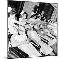 1940S Women Learning Facials and Beauty Techniques at a Beauty School-Nina Leen-Mounted Photographic Print