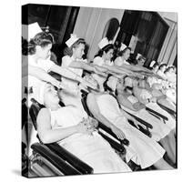 1940S Women Learning Facials and Beauty Techniques at a Beauty School-Nina Leen-Stretched Canvas