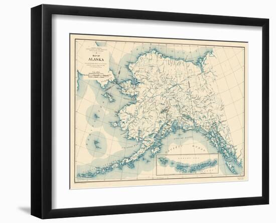 1941, Alaska State Map, Alaska, United States-null-Framed Giclee Print