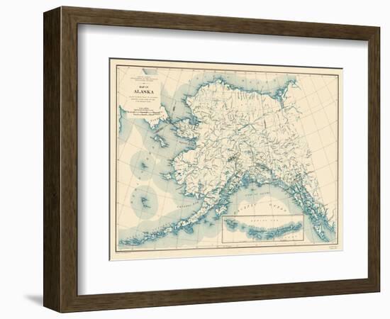 1941, Alaska State Map, Alaska, United States-null-Framed Giclee Print