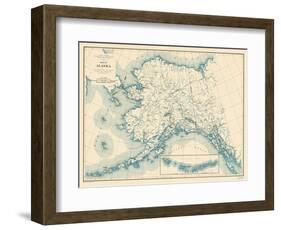 1941, Alaska State Map, Alaska, United States-null-Framed Giclee Print