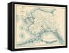 1941, Alaska State Map, Alaska, United States-null-Framed Stretched Canvas