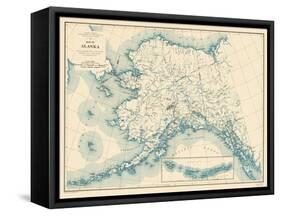 1941, Alaska State Map, Alaska, United States-null-Framed Stretched Canvas