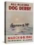 1941 All Alaska Dog Derby Poster-null-Stretched Canvas