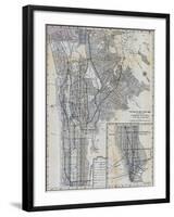 1941, Manhattan and The Bronx Map, New York, United States-null-Framed Giclee Print