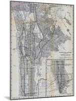 1941, Manhattan and The Bronx Map, New York, United States-null-Mounted Giclee Print