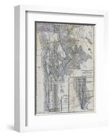 1941, Manhattan and The Bronx Map, New York, United States-null-Framed Giclee Print