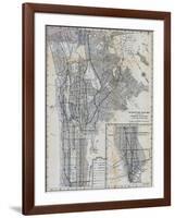 1941, Manhattan and The Bronx Map, New York, United States-null-Framed Giclee Print