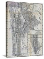 1941, Manhattan and The Bronx Map, New York, United States-null-Stretched Canvas