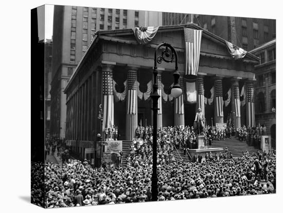 1942 WWII War Bond Rally Federal Treasury Building New York Stock Exchange Wall Street Manhattan-null-Stretched Canvas