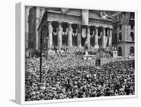 1942 WWIi War Bond Rally New York Stock Exchange Wall Street NYC-null-Framed Photographic Print