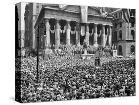 1942 WWIi War Bond Rally New York Stock Exchange Wall Street NYC-null-Stretched Canvas