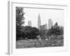 1943 Children Working in Victory Gardens in St. Gabriel's Park New York City Chrysler Building-null-Framed Photographic Print