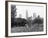 1943 Children Working in Victory Gardens in St. Gabriel's Park New York City Chrysler Building-null-Framed Photographic Print