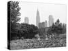 1943 Children Working in Victory Gardens in St. Gabriel's Park New York City Chrysler Building-null-Stretched Canvas