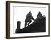 1944: Chester Wilmot, BBC War Correspondent with the Infantry Assault, Netherlands-George Silk-Framed Photographic Print