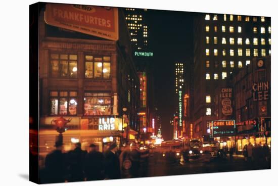 1945: 49th and Broadway Area with Chin Lee Restaurant in the Background, New York, NY-Andreas Feininger-Stretched Canvas
