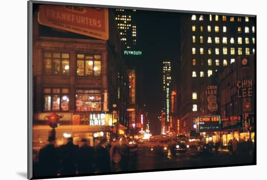 1945: 49th and Broadway Area with Chin Lee Restaurant in the Background, New York, NY-Andreas Feininger-Mounted Photographic Print