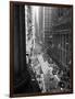 1945 Aerial View of VE Day Celebration on Wall Street NYC with Flags and Confetti Flying-null-Framed Photographic Print