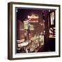 1945: Broadway Ave with Traffic and Neon Billboards Advertising Budweiser, New York, NY-Andreas Feininger-Framed Photographic Print