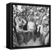 1945: Continental Central Pow Enclosure 15, Attichy, France-Ralph Morse-Framed Stretched Canvas