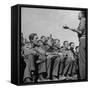1945: Emil Kimmich Former German Army Captain and Singing Choir of Teen Prisoners, Attichy, France-Ralph Morse-Framed Stretched Canvas