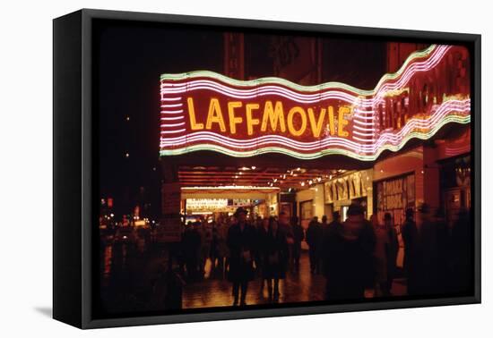 1945: Laff Movie Theater at 236 West 42nd Street Manhattan, New York, NY-Andreas Feininger-Framed Stretched Canvas