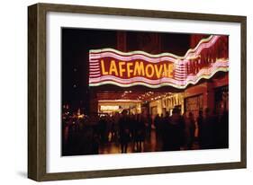 1945: Laff Movie Theater at 236 West 42nd Street Manhattan, New York, NY-Andreas Feininger-Framed Photographic Print