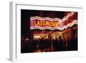 1945: Laff Movie Theater at 236 West 42nd Street Manhattan, New York, NY-Andreas Feininger-Framed Photographic Print