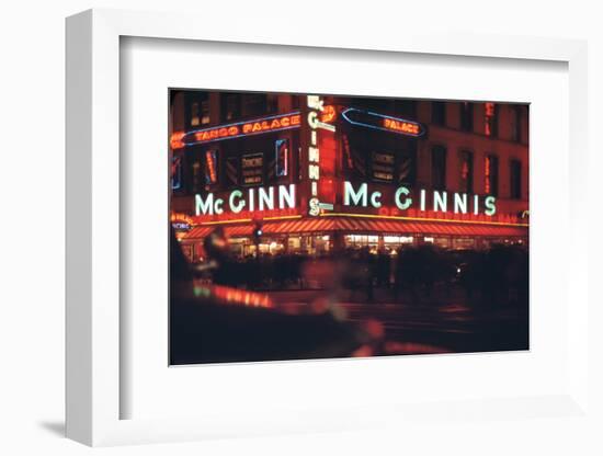 1945: Mcginnis Tango Palace Above the Roast Beef King Deli, 48th and Broadway, New York, NY-Andreas Feininger-Framed Photographic Print