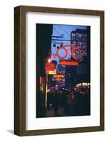 1945: Midtown Manhattan at Night with Neon Lights Advertising, New York, Ny-Andreas Feininger-Framed Photographic Print