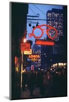 1945: Midtown Manhattan at Night with Neon Lights Advertising, New York, Ny-Andreas Feininger-Mounted Photographic Print