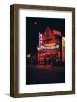 1945: Neon Lights Outside the Sportsman Cafe on 236 West 50th Street at Night, New York, NY-Andreas Feininger-Framed Photographic Print