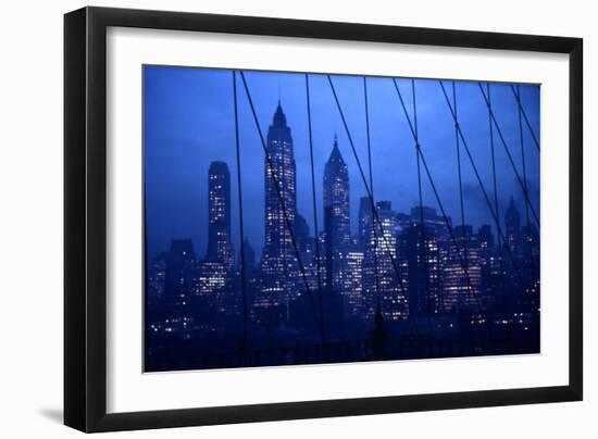 1945: New York Skyline View During Twilight Hours-Andreas Feininger-Framed Photographic Print