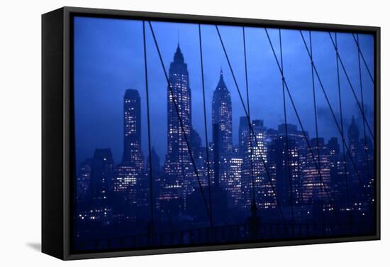 1945: New York Skyline View During Twilight Hours-Andreas Feininger-Framed Stretched Canvas