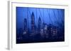 1945: New York Skyline View During Twilight Hours-Andreas Feininger-Framed Photographic Print