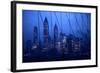 1945: New York Skyline View During Twilight Hours-Andreas Feininger-Framed Photographic Print