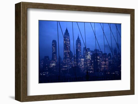 1945: New York Skyline View During Twilight Hours-Andreas Feininger-Framed Photographic Print