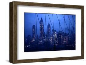 1945: New York Skyline View During Twilight Hours-Andreas Feininger-Framed Photographic Print