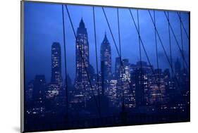 1945: New York Skyline View During Twilight Hours-Andreas Feininger-Mounted Photographic Print