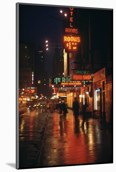 1945: Street Scene Outside of Hotels on East 43rd Street by Times Square, New York, Ny-Andreas Feininger-Mounted Photographic Print