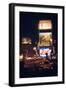 1945: Times Square at Night with Traffic and Lit Billboards, New York, Ny-Andreas Feininger-Framed Photographic Print