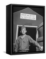 1945: Us Army Pfc Francis Tourtillot at Continental Central Pow Enclosure 15, Attichy, France-Ralph Morse-Framed Stretched Canvas