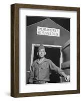 1945: Us Army Pfc Francis Tourtillot at Continental Central Pow Enclosure 15, Attichy, France-Ralph Morse-Framed Photographic Print