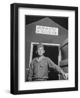 1945: Us Army Pfc Francis Tourtillot at Continental Central Pow Enclosure 15, Attichy, France-Ralph Morse-Framed Photographic Print