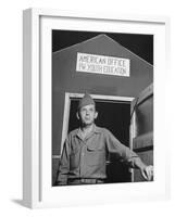 1945: Us Army Pfc Francis Tourtillot at Continental Central Pow Enclosure 15, Attichy, France-Ralph Morse-Framed Photographic Print