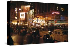 1945: Vaudeville Loew's State Theatre at 1540 Broadway at Night, New York, Ny-Andreas Feininger-Stretched Canvas